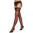 thumbnail image 2 of Donna Karan Hosiery Womens Signature Sheer Satin Thigh Highs Style-0B273, 2 of 2