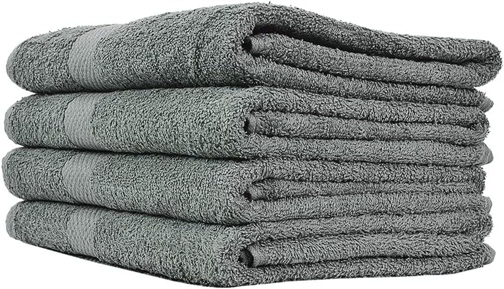 Linteum Textile 4 Pack Premium Bath Towels 27x54 Inches 100% Ring Spun Cotton (Charcoal Grey)