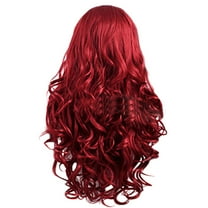 HGWXX7 wigs human hair Brazilian Women Red Brazilian Long Wavy Curly Parting High Temperature Fiber Wig for Women