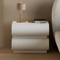thumbnail image 4 of Nightstand with with 2 Drawer, Bedside Table with Microfibre Leather, Fashion Night Stand for Bedroom, No Assembly Required-White, 4 of 7