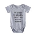 thumbnail image 2 of Baby Boys Casual Cute Short Sleeve Onesie With "Of Course I'm Adorable Haven't You Seen My Seen My Mother" Print For Summer, 2 of 5