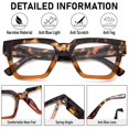 thumbnail image 4 of REAVEE 3 Pack Oprah Style Reading Glasses for Women Trendy Square Frame Blue Light Blocking Comfortable Readers +1.75, 4 of 4
