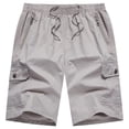 thumbnail image 2 of Cargo Shorts for Men Summer Casual Elastic Waist Straight Leg Loose Fit Knee Length Work Shorts with Pockets, 2 of 7