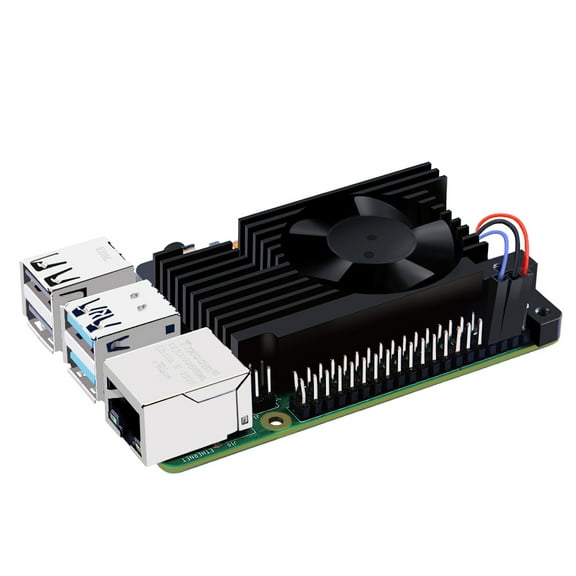 52Pi Aluminum Heatsink for Raspberry Pi , Pi 4 Armor Lite Heatsink with PWM Speed Control Fan.