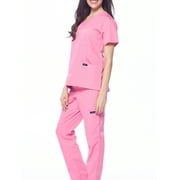 Dagacci Medical Uniform Unisex Scrubs Set Scrub Top and Pants