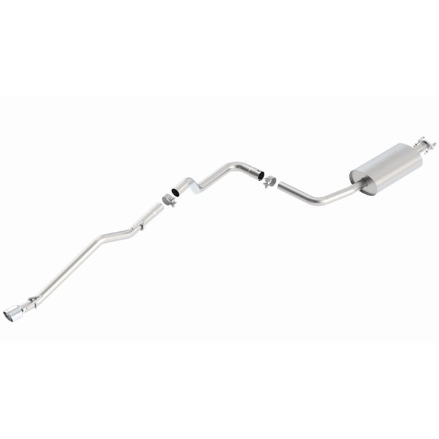 Borla Exhaust System Kit 140352 Cat-Back System; T-304 Stainless Steel; With Muffler; 2-1/4 Inch Pipe Diameter; Single Exhaust With Single Exit; Rear Exit
