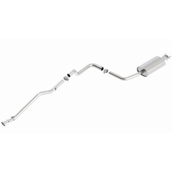 Borla Exhaust System Kit 140352 Cat-Back System; T-304 Stainless Steel; With Muffler; 2-1/4 Inch Pipe Diameter; Single Exhaust With Single Exit; Rear Exit