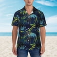 thumbnail image 2 of Susaid Cartoon Dinosaur Print Hawaiian Shirts for Men Women,Hawaiian Summer Short-Sleeve Casual Relaxed-Fit Button-Down,Large, 2 of 7