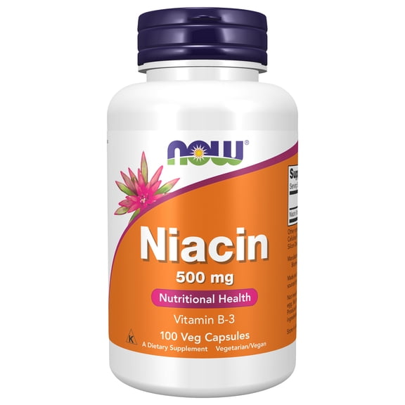 NOW Supplements, Niacin (Vitamin B-3) 500 mg, Essential B-Group Vitamin*, Nutritional Health, 100 Capsules