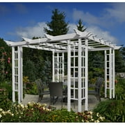 Vita 10' x 10' White Vinyl Trellis Post Pergola, VA42081