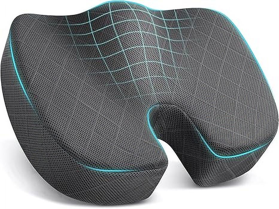 Coussin De Siège En Mousse Mémoire De Forme - 40x37x5.6 Cm - Pour Chaise De Bureau Ou Fauteuil - Confort Assuré !