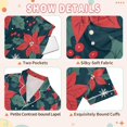 thumbnail image 4 of FORMRS Kids Short Sleeve Top and Pants Pajama Set Unisex Satin 2-Piece Sleepwear, Sizes 13-14Y, Red Christmas Leaves, 4 of 8