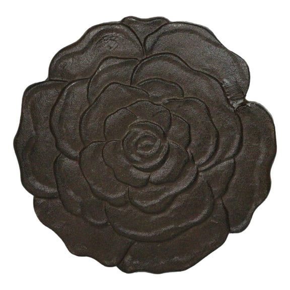 Pack Of 3 Rustic Cast Iron Rose Flower Blossom Garden Garden Stepping Stones