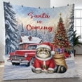 thumbnail image 4 of Santa is Coming Exotic Shorthair Merry Christmas Xmas Noel Truck Tree Quilt Blanket Cat Lover Kitten Owner Gifts Cozy Comforter Throw Blanket - 02023, 4 of 5