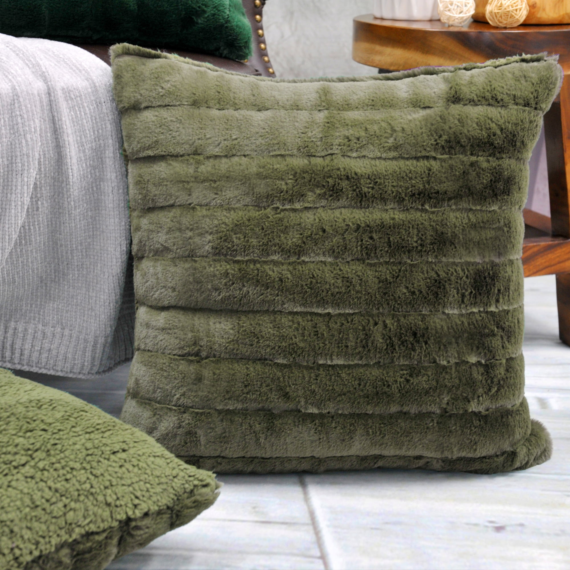 Home Soft Things Super Soft Decorative Pillow Covers, Set of 4, 20x20 inches, Olive