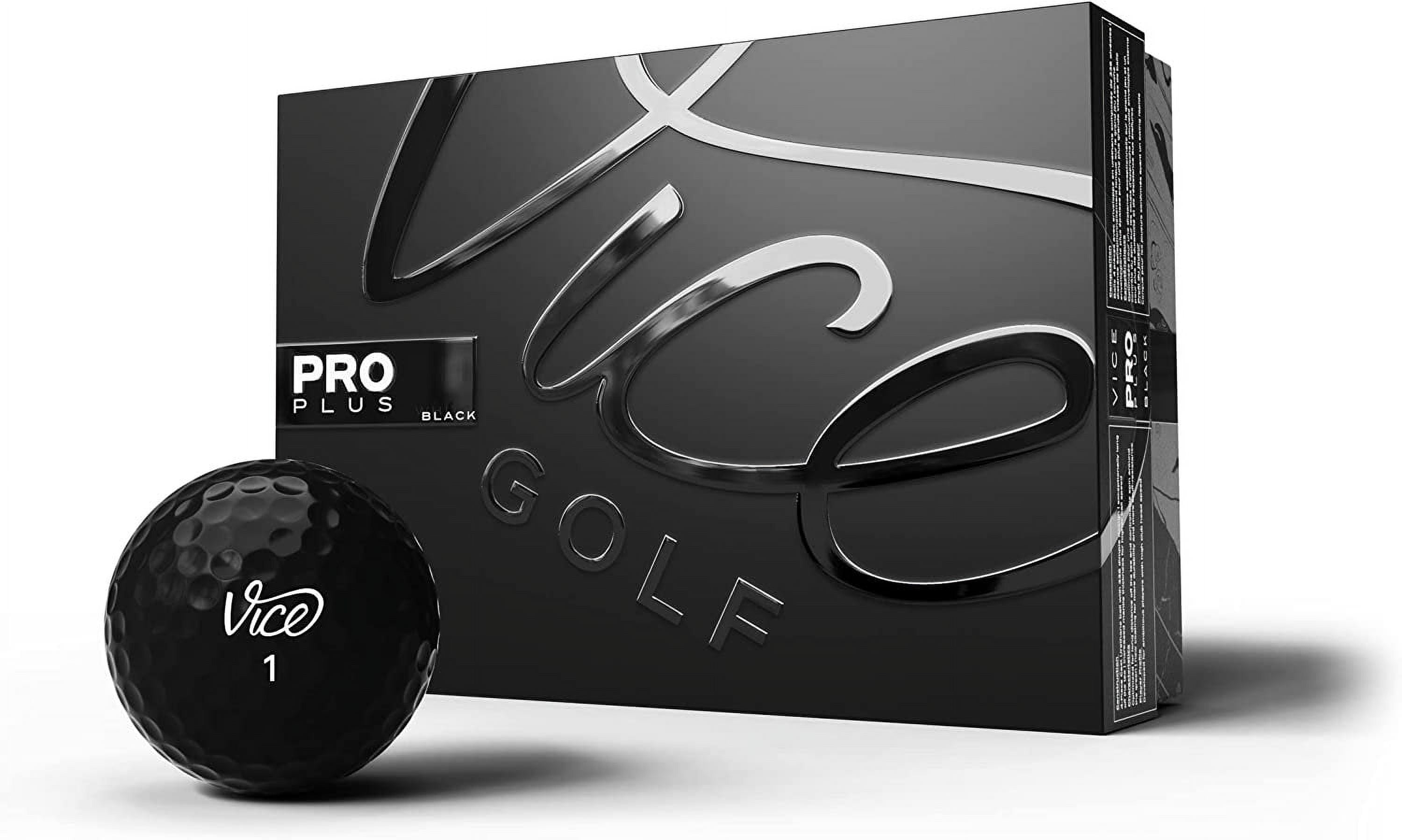 (2 pack) Vice Golf Limited Edition Pro Plus Golf Balls, Black, 12pk