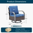 thumbnail image 7 of Unnifurnzi Patio Swivel Glider Outdoor Chair-All Weather Wicker Patio Swivel Rocking Chairs Patio Chairs for Deck Porch Lawn Garden Backyard-Brown/Blue, 7 of 7