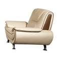 thumbnail image 2 of EK9608 Cream and Taupe Color With Faux Leather Chair, 2 of 3
