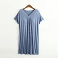 thumbnail image 2 of Seductiva Women's Nightgown Sleepwear Summer Women's Plain Sleepwear Nightdress Thin Short Sleeve Sleepwear Loose Plus Size Pleated Night Dress Casual Print Sleepdress 1PC, 2 of 4