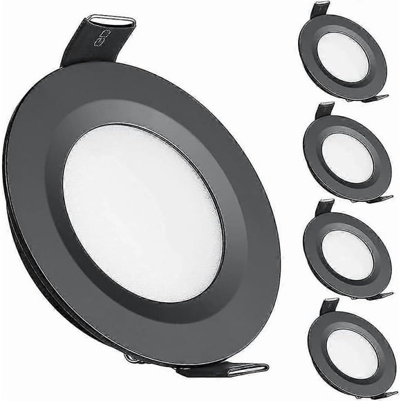 4 X 12v Led Recessed Ceiling Lights Campervan Dimmable Downlights For Motorhome Boat Van Caravan Yacht Bathroom(black, Cool White 3200k)