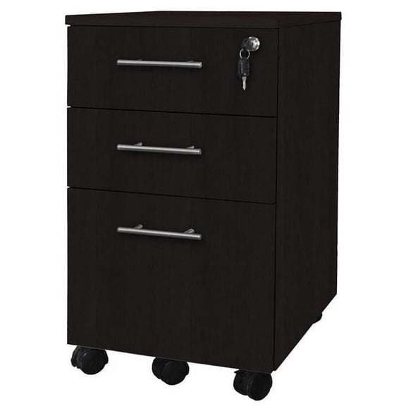 Medina Box, Box & File Mobile Pedestal, Mocha - 26.75 x 15.5 x 18 in.