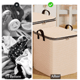 thumbnail image 2 of Djiypn 1 Pack Storage Bags, Clothes Storage Bins, Foldable Closet Organizers Containers for Comforter Clothing Blanket Pillows Organization with Handle, 2 of 7