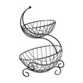 thumbnail image 1 of Cesta de frutas Cesta de almacenamiento Colgador de frutas y plátanos Decoración Frutero Cesta de frutas de 2 niveles para decoración de mesa de mostr Negro, 1 of 8