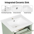 thumbnail image 4 of MAYEERTY 20-Inch Bathroom Vanity with Sink, Solid Wood Legs Adjustable Shelf Tilt-Out Drawer Zinc Alloy Knobs, Modern Freestanding Small Bathroom, Green, 4 of 6