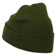 thumbnail image 3 of Halloween Ghost Boo Embroidered Long Beanie - Olive OSFM, 3 of 5
