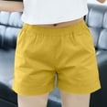 thumbnail image 2 of TTUHYWXI Casual Shorts for Women Elastic Waist Comfy Summer Pull On Solid Color Short with Pockets (Yellow, M), 2 of 5