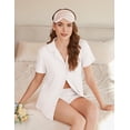 thumbnail image 5 of EKOUAER Womens Ribbed Knit Pajama Set Short Sleeve Soft Comfy Pj Set 2 Piece Lounge Set with Pockets Sleepwear, 5 of 6