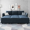 thumbnail image 3 of HONBAY Reversible Sectional Sofa Bed with Storage,  L/U Shaped Sofa Bed with Storage for Living Room, Dark Blue, 3 of 6