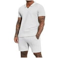 thumbnail image 2 of GERsome Men's Tracksuits 2 Piece Short Sleeve V-neck T Shirts and Shorts Sets Summer Athletic Running Gym Workout Loungewear for Men M-3XL, 2 of 8