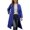 Blue, variant on Long Notched Lapel Wool Blend Overcoat, Solid Two Button Loose Trench Outerwear, Warm Fall Winter Coat, 1 Piece, S-XXL Plus Size Friendly