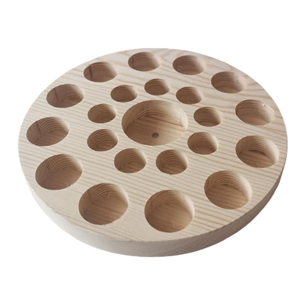 Caja de Almacenamiento de para Aceites Esenciales, con 22 Ranuras para Botels de Rodillos Regures, Estante Organizador de Almacenamiento Re BLESIY Organizador de estante de almacenamiento de madera