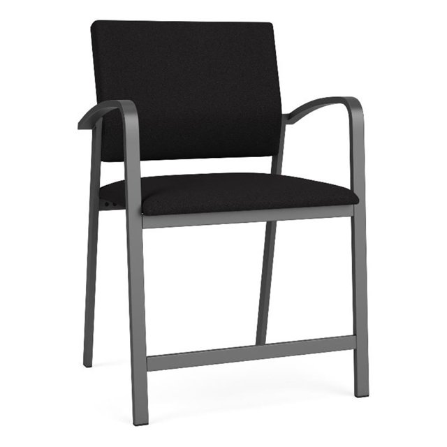 Pemberly Row Chaise de Réception en Acier de 24,5 Pouces en Charbon et Noir