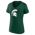 thumbnail image 2 of Women's Green Michigan State Spartans Team Logo V-Neck T-Shirt, 2 of 3