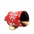 thumbnail image 4 of Recycled Rustic Red and White Snowflake Iron Hanging Bell, 4 of 4