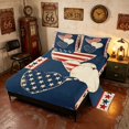 thumbnail image 2 of Manfei Retro American Flag Bed Sheets, Patriotic Heart Full Size Sheets, Red White Blue, Black Reversible 4-Piece (1 Flat Sheet, 1 Fitted Sheet and 2 Pillowcases), 2 of 6