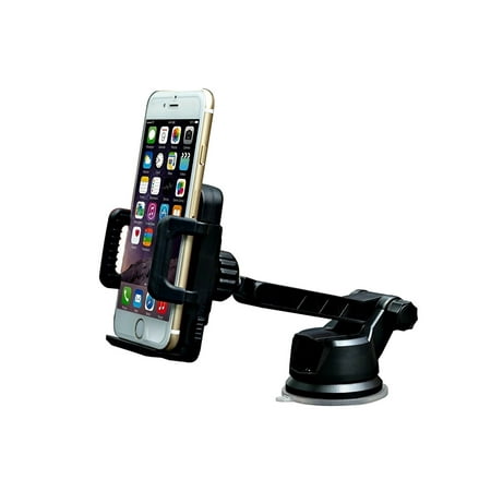 Dashboard & Windshield Car Phone Mount Holder - iPhone 7/6s/6, Galaxy S8/S7. Adjustable Arm, Rotates 360°. Cradle & Secure Mobile Cell Phones: Android, Blackberry, Google Nexus, Smartphones &