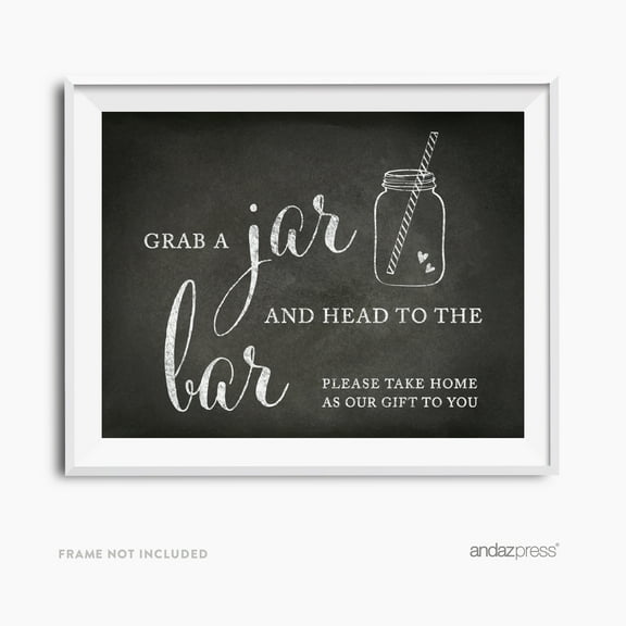 Mason Jar - Take Home Vintage Chalkboard Wedding Party Signs