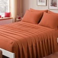 thumbnail image 3 of Aisbo Full 7-Piece Comforter Set - Seersucker Bed in a Bag with Comforter, Sheets & Pillowcases, All Season Luxury Bedding, Burnt Orange, 3 of 8