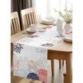 thumbnail image 2 of Ocean Colorful Conch Coral Shell Table Runner-36 Inch Long Coastal Starfish Leaves Table Runners Linen Burlap Tablerunner for Kitchen Dining Room Holiday Party, 2 of 9