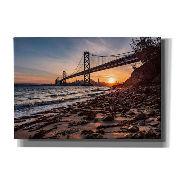 Epic Graffiti 'Sunset from the Island 2' by Bruce Getty, Giclee Canvas Wall Art, 26"x18"