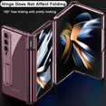 thumbnail image 4 of Compatible Clear Case for Samsung Galaxy Z Fold 4 Case Hinge Protection Wine Red,Magnetic Adsorption Luxury Ultra Thin Plating PC Pen Slot Case for Galaxy Z Fold 4 Phone Case with Kickstand Men, 4 of 14
