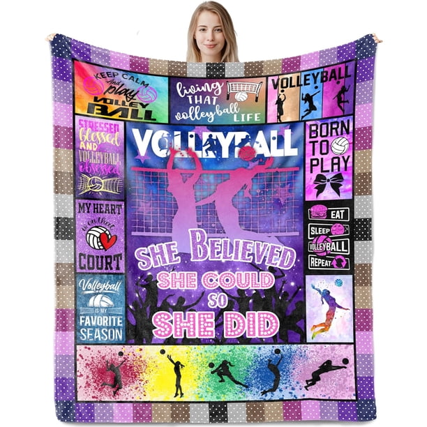 LHSHID Volleyball Gifts Volleyball Gifts for Teen Girls Volleyball Gifts for Players Funny Volleyball Gifts for Girls Blanket Gifts for Volleyball Players Birthday Unique Blankets