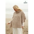 thumbnail image 2 of Aran Woollen Mills Patchwork Knitted Cape 100% Premium Soft Merino Wool Cowl Neck Women`s Poncho Made in Ireland | One Size, 2 of 4