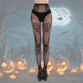 thumbnail image 2 of Tisuna Halloween Tight Socks For Women Skull Print Black Silk Fishnet Stockings Seasonal Events Accessories, 2 of 4