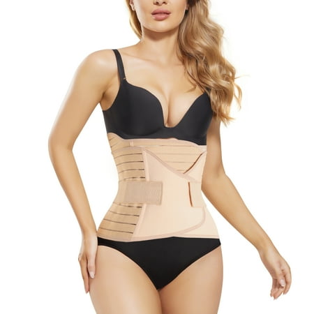 

Eleady Postpartum belly band 3 In 1 for Pregnancy Postpartum Waist Trainer C Section Recovery Support Belt for Women(Beige Small)
