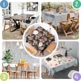 thumbnail image 4 of Pioneer Flower Floral Print Pattern Square Tablecloth,Waterproof Square Table Cover,Wipeable Spillproof Washable Table Cover for Home Kitchen Party Decor 60"x60"(152x152cm), 4 of 6